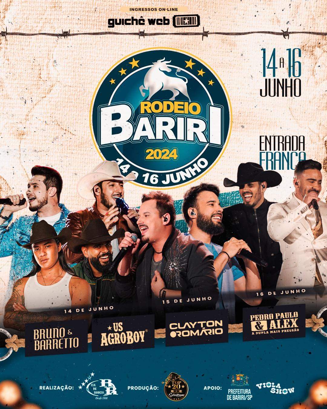 BARIRI: RODEIO DE BARIRI DIVULGA GRADE DE SHOWS